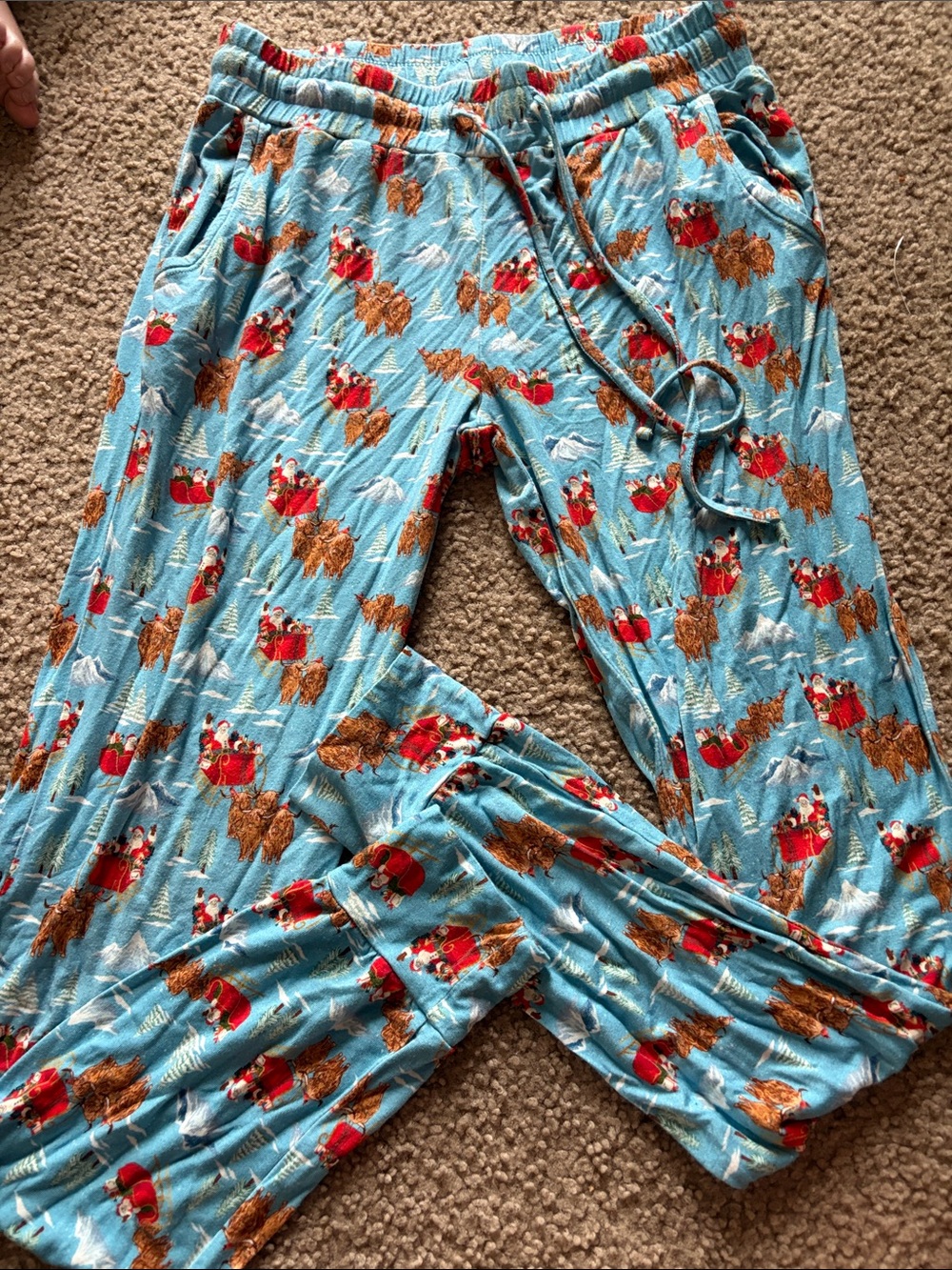 B68 Free Birdies Women Sm Bamboo PJ Joggers, Christmas Print PLAY